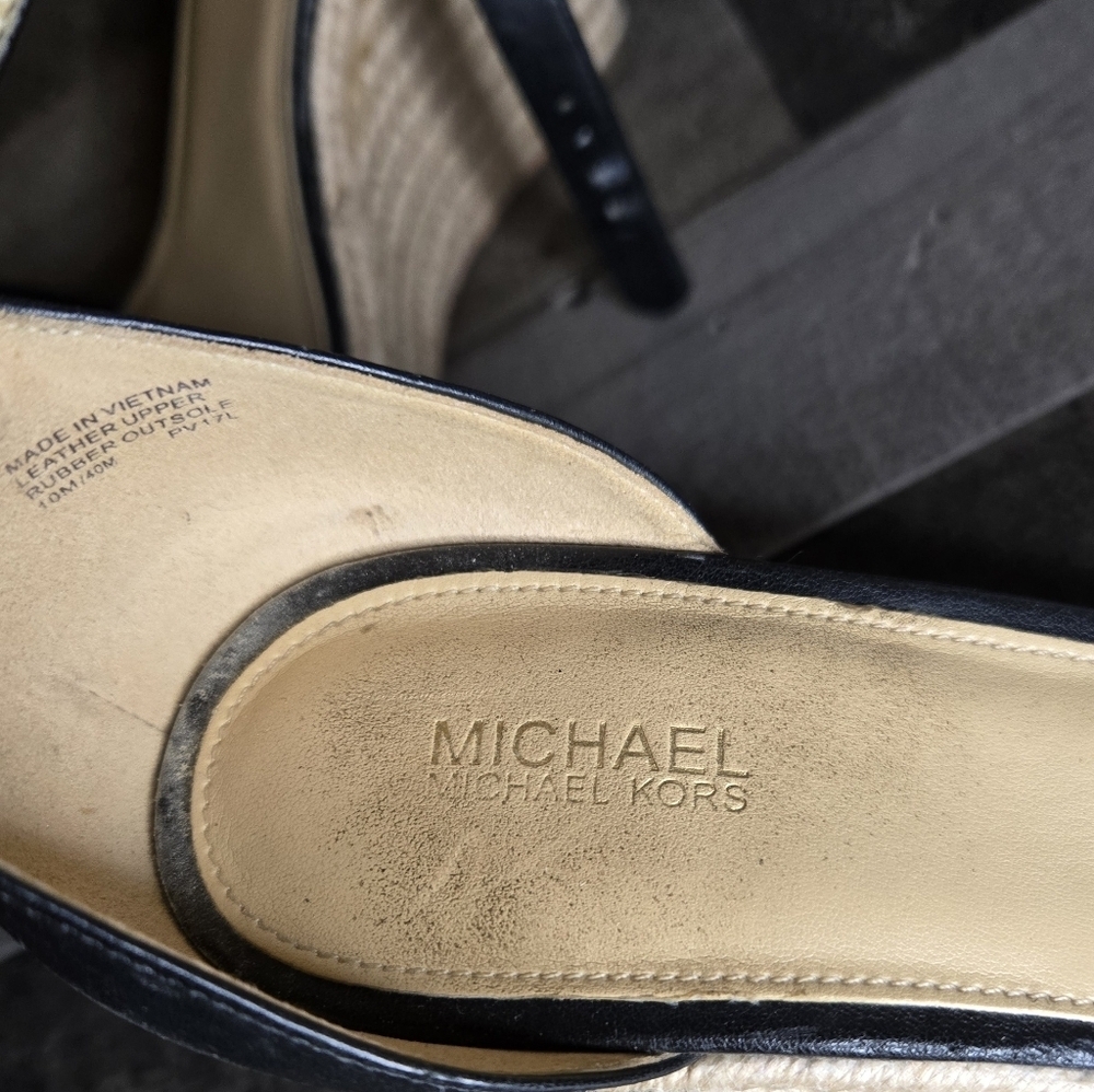 Michael Kors Black Wedge Woven Sandals - Picture 5 of 5